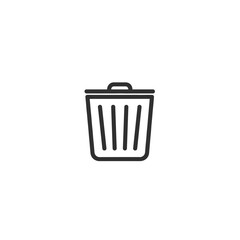 Trash bin icon in minimalist style on a plain background  