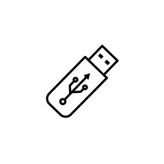 USB flash drive icon with connection symbol  