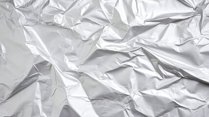 Crumpled Silver Foil Abstract Texture