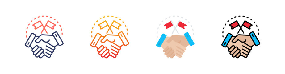 Alliance Multi Style Icon Set Vector 