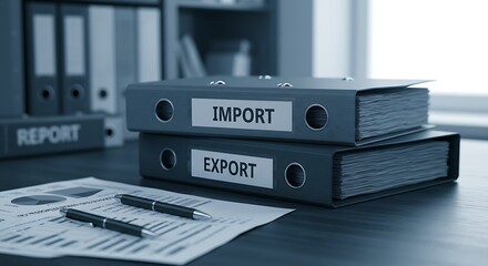 Obraz premium Documentation of International Trade: Import and Export Data for Global Commerce