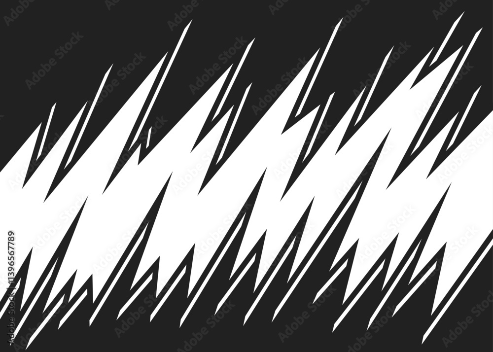 Poster abstract background with jagged spike pattern and with some copy space area