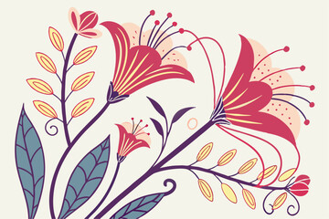 Abstract fantasy flowers illustration