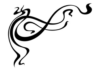 Obraz premium Corner in art nouveau style. Decorative curl element.