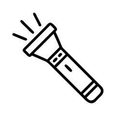 Flashlight with Light Rays Icon Design