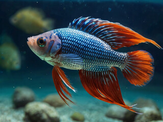 Fototapeta premium fighting fish in aquarium