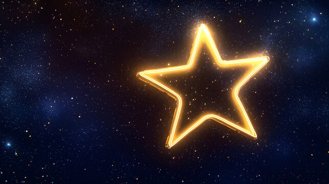 Cosmic Star: A luminous star glows against a backdrop of a sprawling, star-studded galaxy, invoking feelings of wonder, and capturing the ethereal beauty of the cosmos.