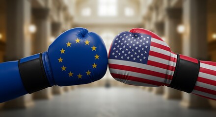 Trade dispute and geopolitical tension between the USA and Europe union