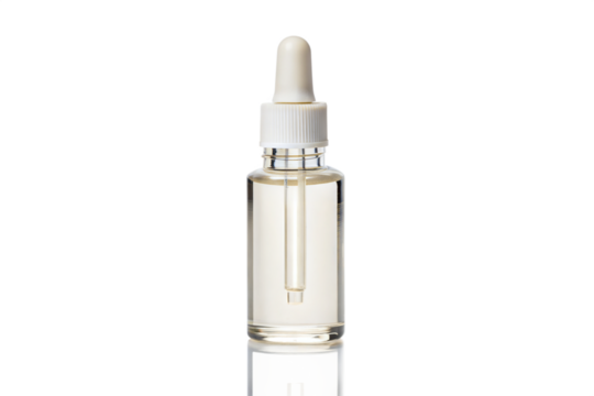Glass dropper bottle with serum