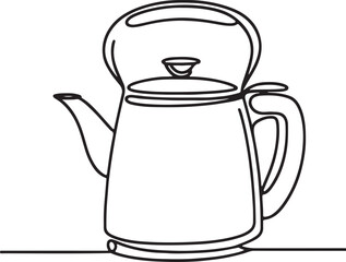 Elegant Kettle Line Drawing Vector Design