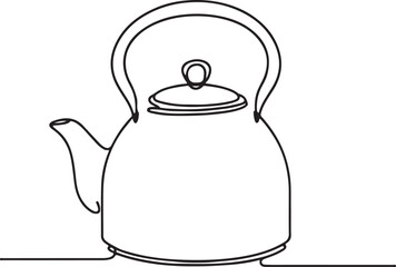 Elegant Kettle Line Drawing Vector Design