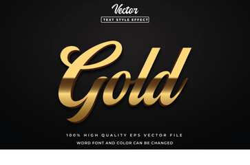 Gold text effect editable luxury 3d style