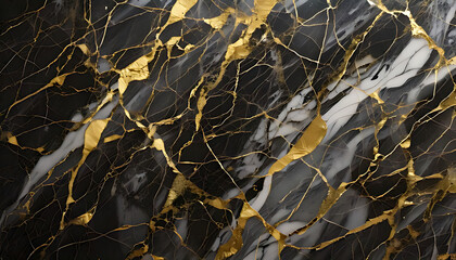 Elegant gold veined marble design interior decor texture luxurious close-up abstract art