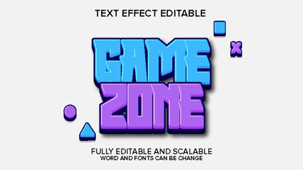 3d text effect game zone vector editable