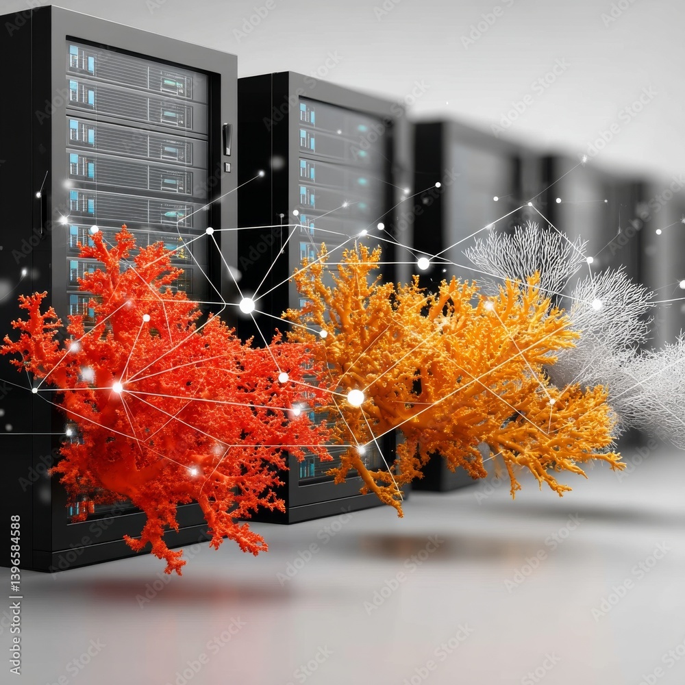 Poster Data Ecosystem: Servers and Coral Networks Visualizing Connectivity and Growth of Information 
