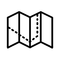 Folded Map with Directional Marks Icon Design