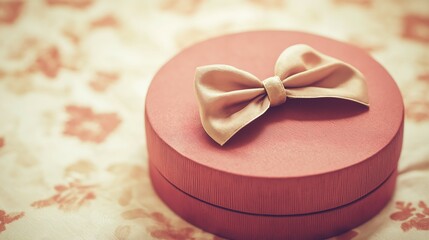 Red gift box with elegant ribbon and bow, symbolizing festive joy and thoughtful giving