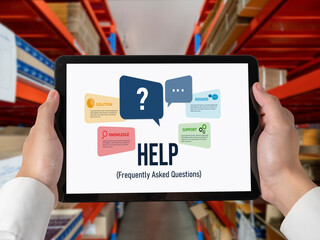 Help screen on the website provide answer to FAQ frequently asked question snugly with knowledge...