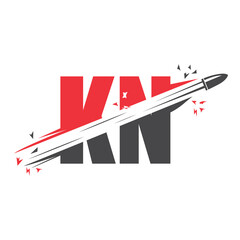 Bullet logo icon illustration vector template with letter crossing shot.