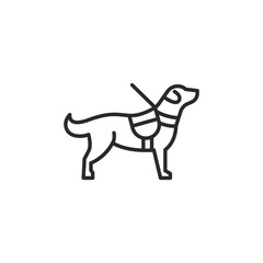 Fototapeta premium Guide Dog icon. Simple icon representing a person with visual impairment being assisted by a guide dog. Essential for accessibility features and awareness content. Vector illustration