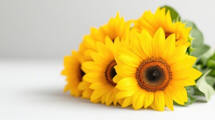 Fototapeta premium Bright yellow sunflowers in a bouquet