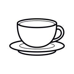 cup of coffee icon vector line art. mug logo illustration
