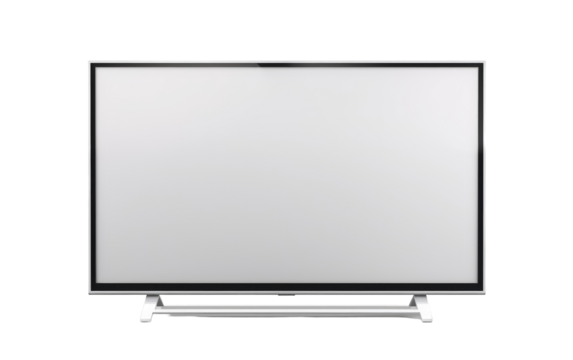 Sleek modern smart TV with a large bright screen perfect for home theater setup showcasing minimalist design and clean