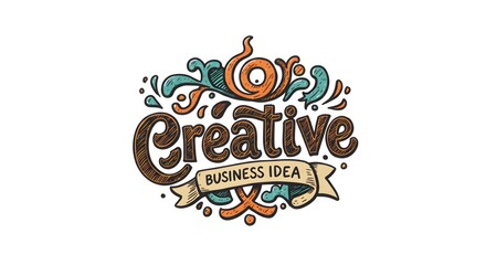 Artistic Creative Business Idea Conceptual Hand Lettering Logo Design