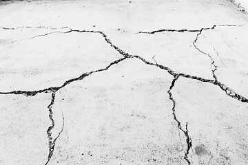 Fototapeta premium Cracked Concrete Floor Caused by Earthquake Damage
