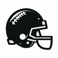 Fototapeta premium very simple flat and single minimalist Football Helmet Silhouette in black on a white background 