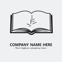 Book illustration black and white for logo company vector image
