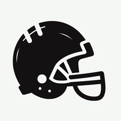 Fototapeta premium very simple flat and single minimalist Football Helmet Silhouette in black on a white background 