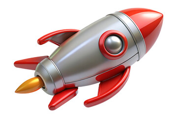 Colorful 3D Rocket Illustration for Space-Themed Designs
