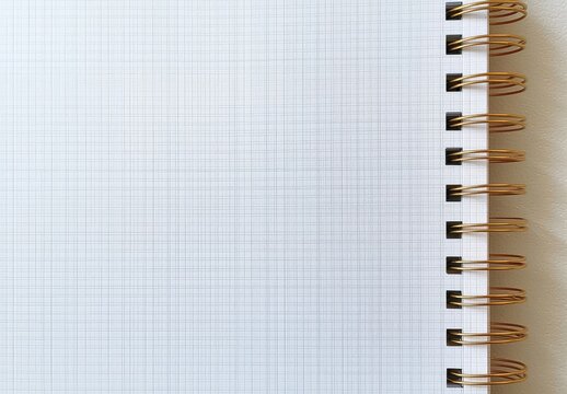 A detailed view of white grid paper used for note-taking in a book.