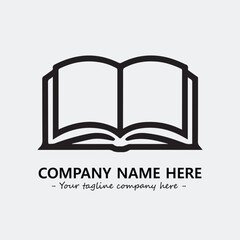 Book illustration black and white for logo company vector image

