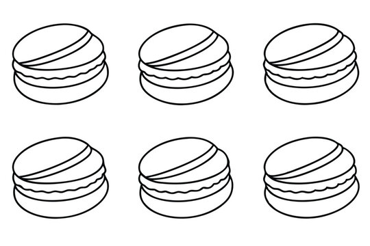 macarons line art artistic drawing of sweet macaro