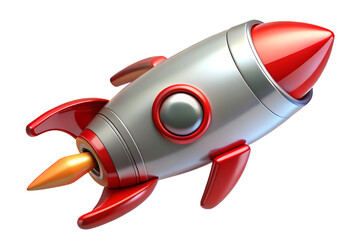 Colorful 3D Rocket Illustration for Space-Themed Designs