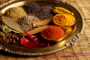 Most used spices in India spices ingredients for food cooking in curry vegetables and all type of spicy food  