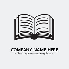 Book illustration black and white for logo company vector image
