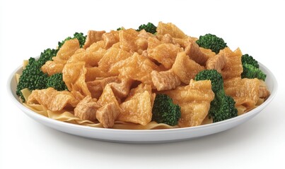 Delicious stir-fry with chicken and broccoli