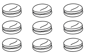 macarons line art simple elegant design for decoration