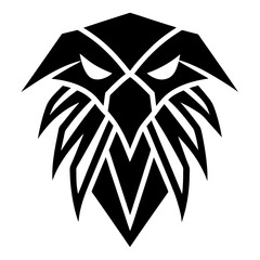 Geometric Eagle Head Logo Tribal Style Bird Vector Illustration

