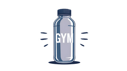 Fototapeta premium Gym bottle mockup, illustration art for brand presentation, logotype, logotype. Transparent background.