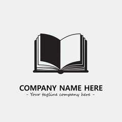 Book illustration black and white for logo company vector image
