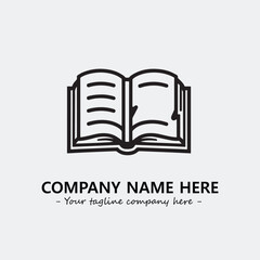 Book illustration black and white for logo company vector image
