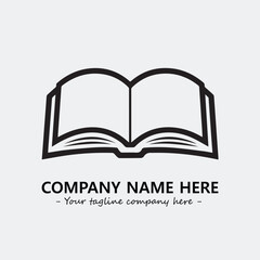 Book illustration black and white for logo company vector image
