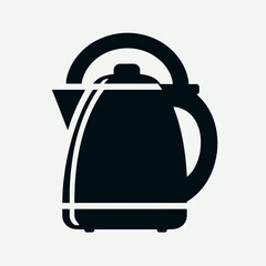 Obraz premium very simple flat and single minimalist Electric Kettle Handle Silhouette in black on a white background 