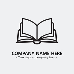 Book illustration black and white for logo company vector image
