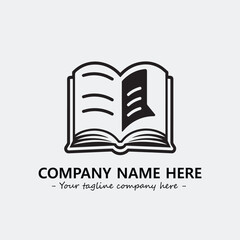 Book illustration black and white for logo company vector image
