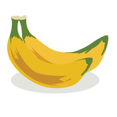 Banana Icon Isolated Vector Illustration, Peel Bananas, Sweet Fruits, Yellow Fruit and a Bunch of Bananas, Tropical Fruits, 